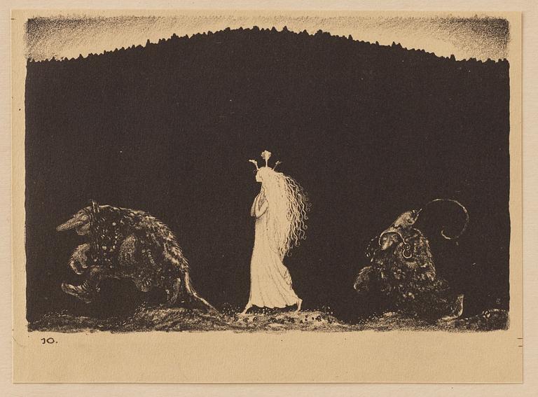 John Bauer, "Troll" 10 lithographs in a folder/book.