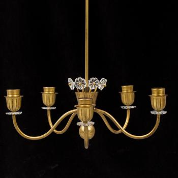 A brass Swedish Modern ceiling lights, 1940's/50's.