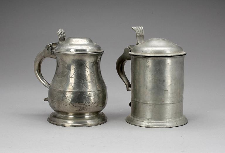 STOP, 2 st, Adolf Helledaij, Jönköping, verksam 1782-1801 samt Nils Abraham Santesson, Stockholm, 1856.