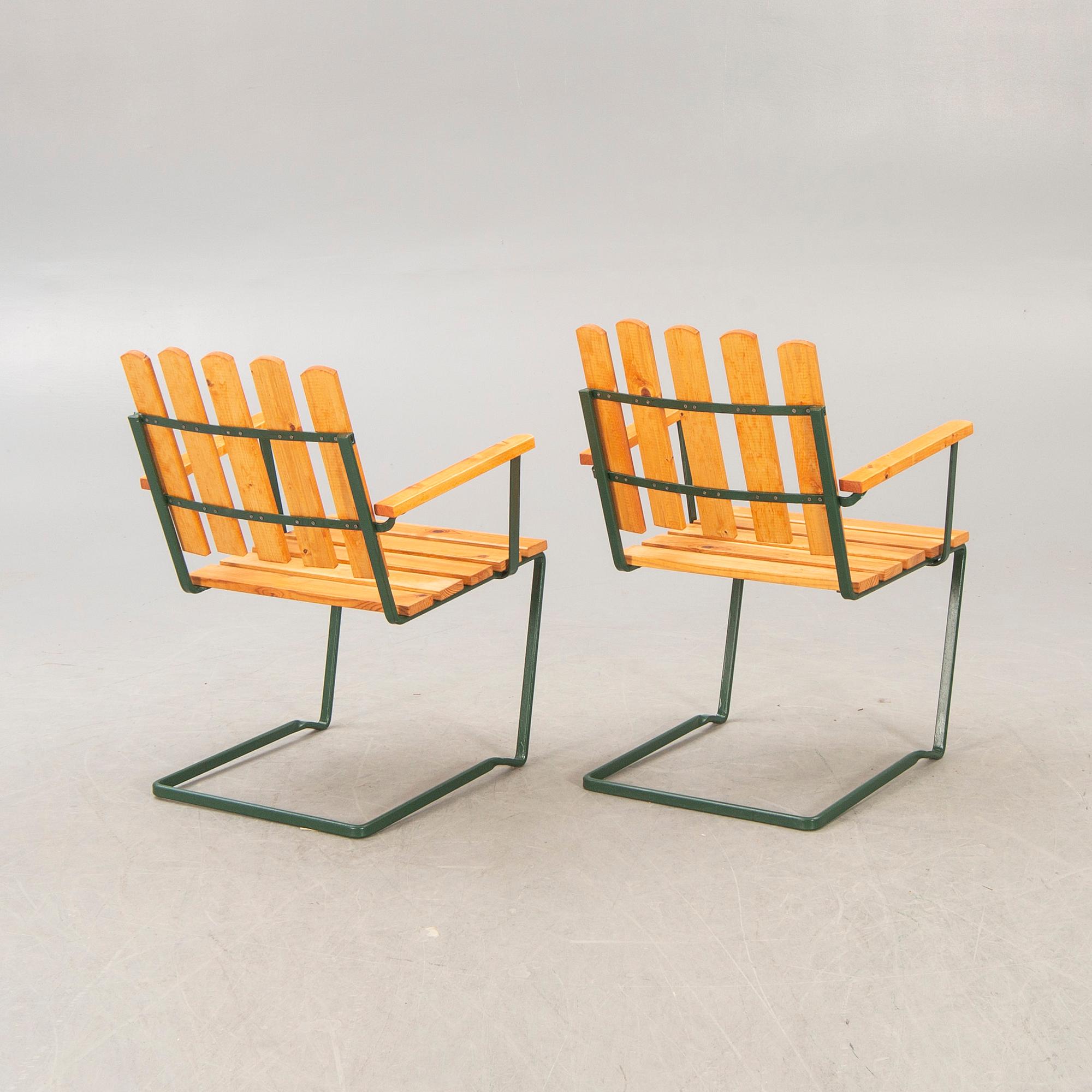 A five pcs garden suite by Arthur Lindquist  model A2, Grythyttan Stålmöber, late 20th century.