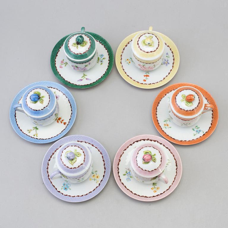12 second half of the 20th century handpainted porcelain cups.