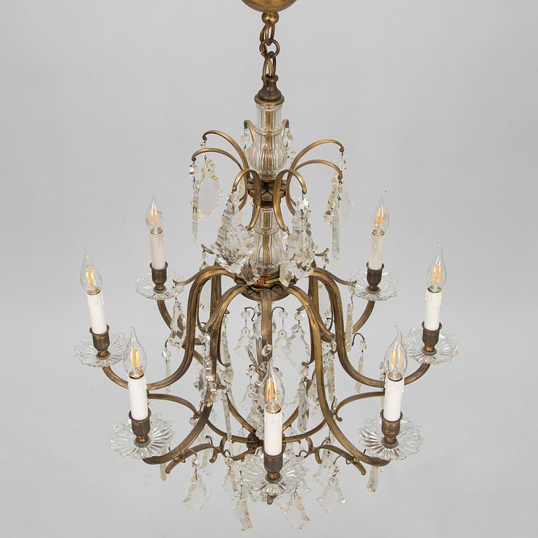 Paavo Tynell,  a mid-20th century '1465/8' chandelier for Taito, Finland.