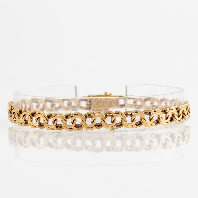 Bracelet and neck chain/watch chain, 18K gold.