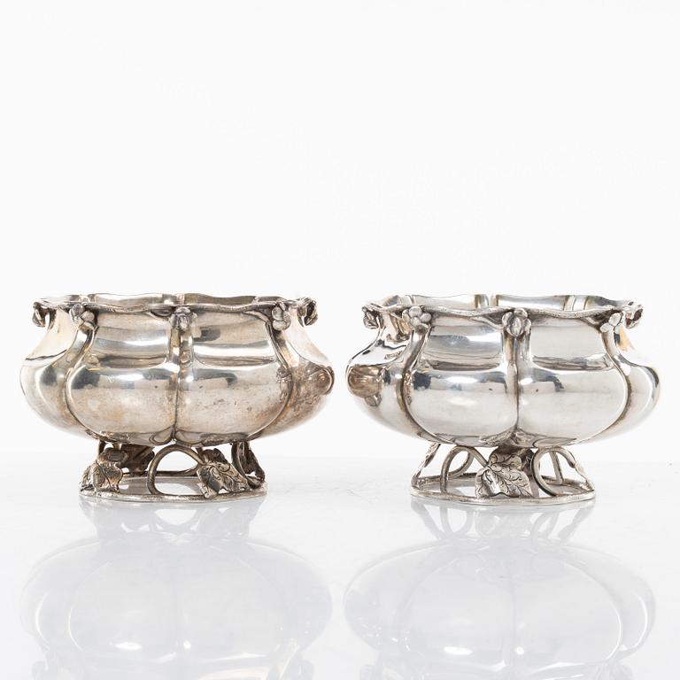 Bowls, a pair, silver, Sweden, 19th century.