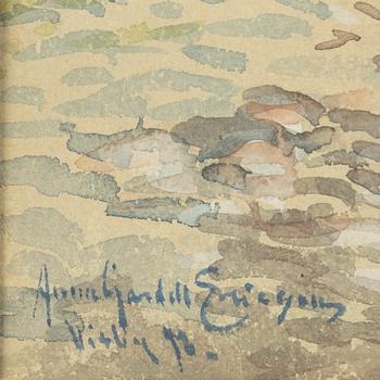 Anna Gardell-Ericson, Motiv från Visby, St Hansgatan med Drotten och St Lars ruin.