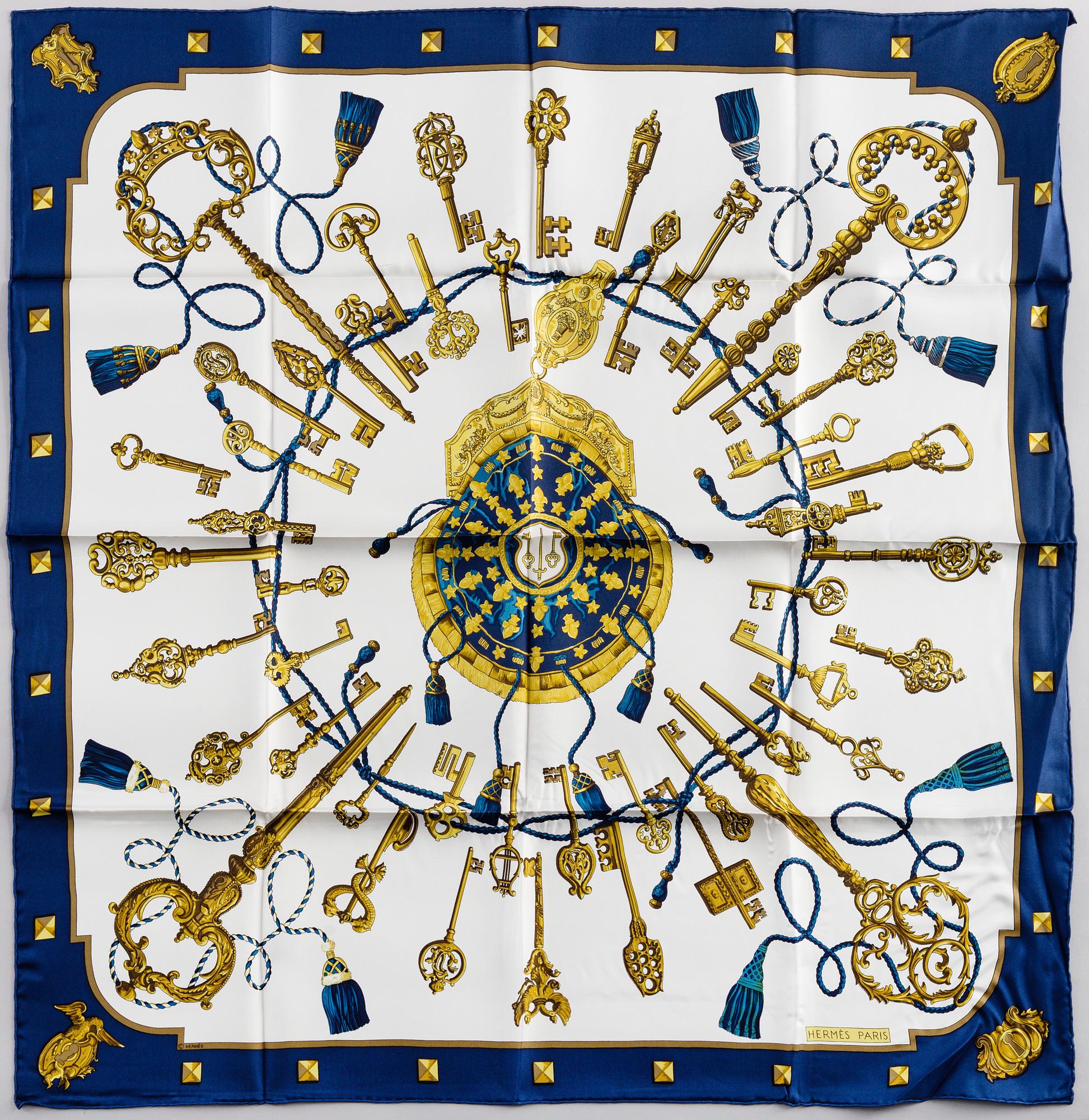 HERMÈS. scarf 'Les Clefs'.