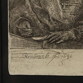REMBRANDT HARMENSZ VAN RIJN, efter, etsning.