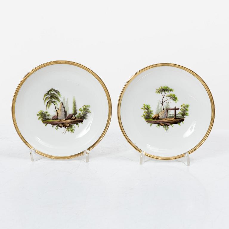 Service pieces, 12 pcs, porcelain, Empire, first half of the 19th century.