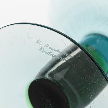 Kerttu Nurminen, a 'Grandmother's candy bowl' art glass object, Lampi Pro Arte 1993, signed K. Nurminen, Nuutajärvi.