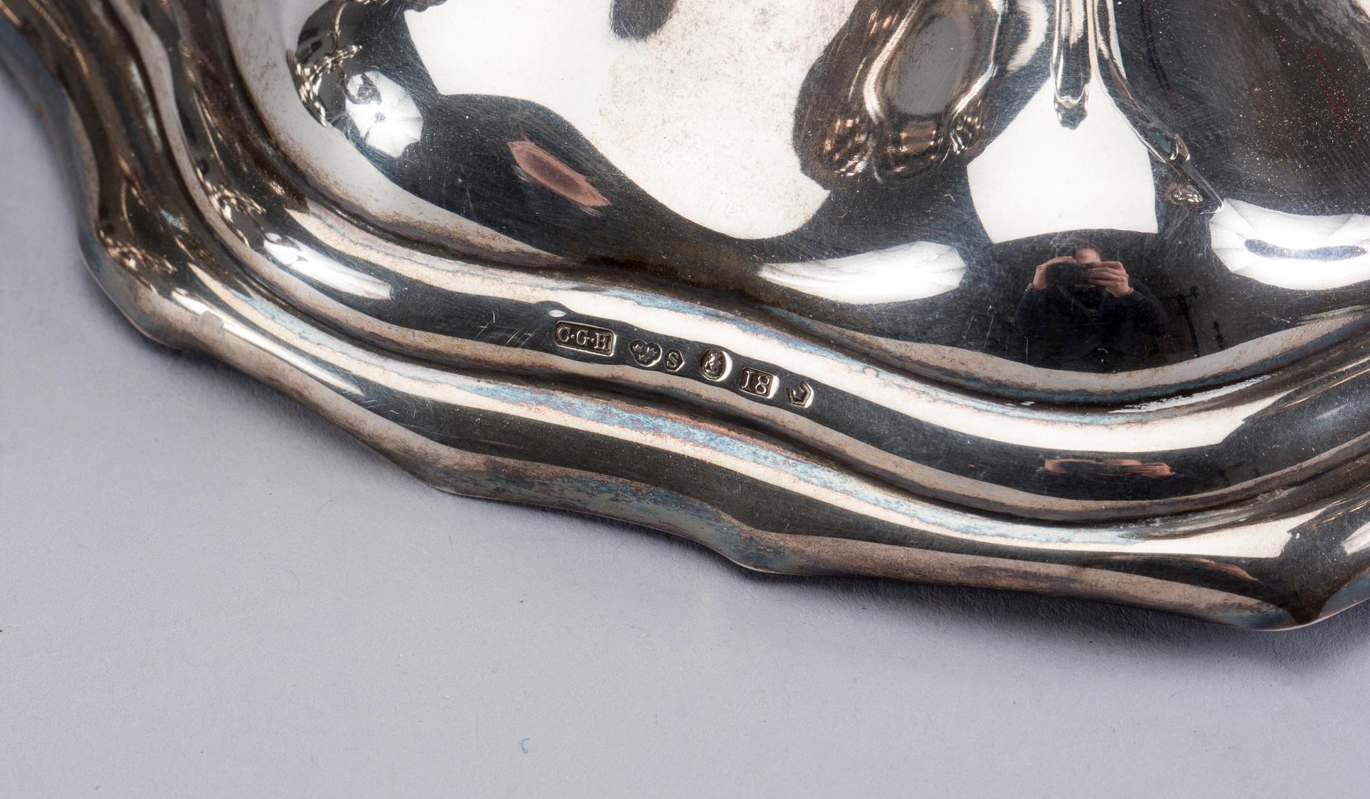 KANDELABRAR, ett par, CG Hallberg 1935, vikt med fyllning 1440 gr.