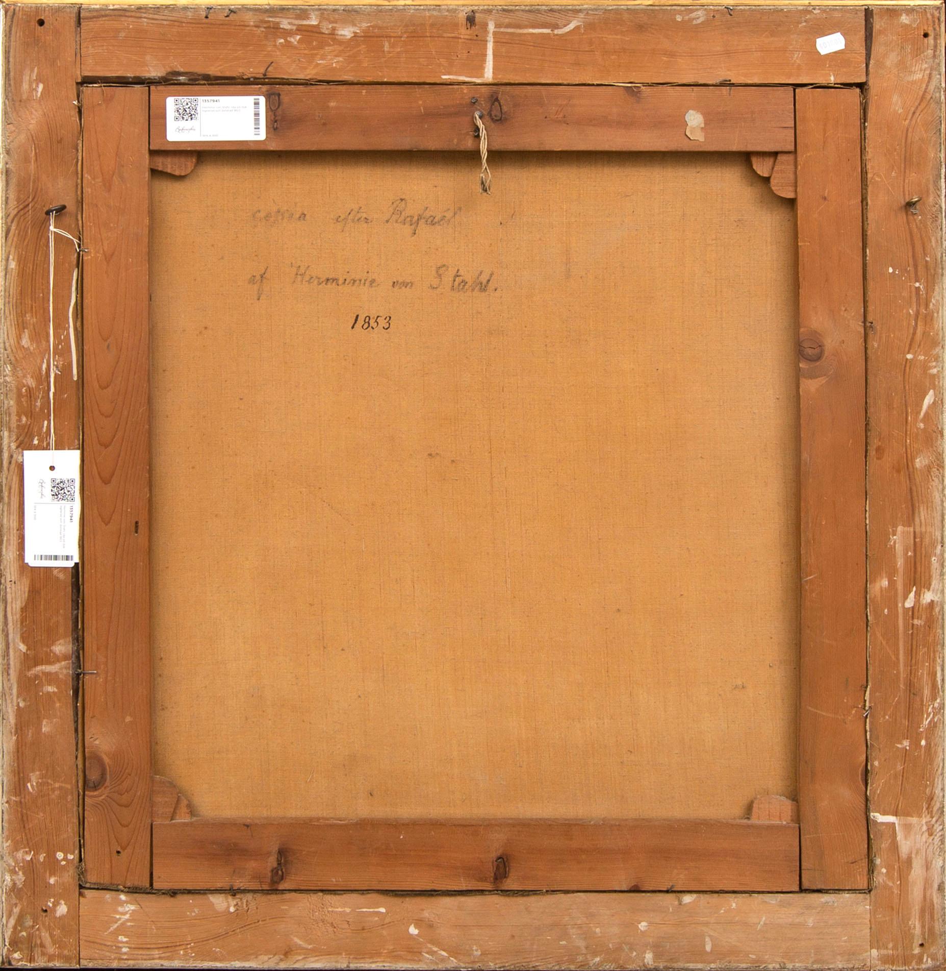 Herminie von Sahl oil on canvas signed and dated 1853.