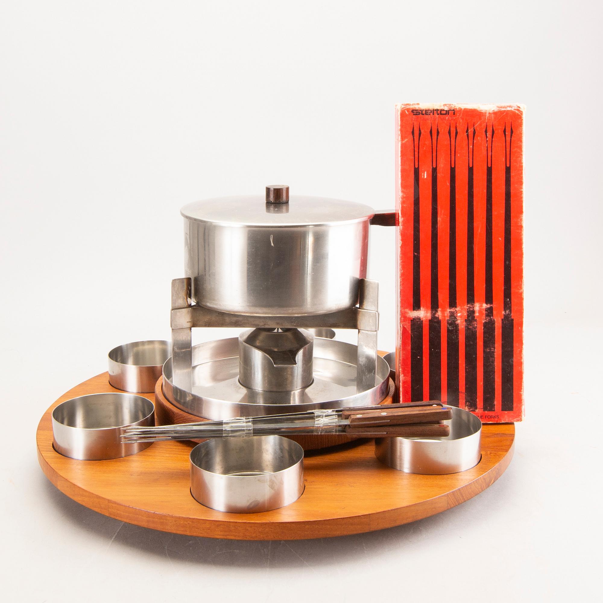 Arne Jacobsen, fondue set for Stelton Denmark in the latter part of the 20th century.