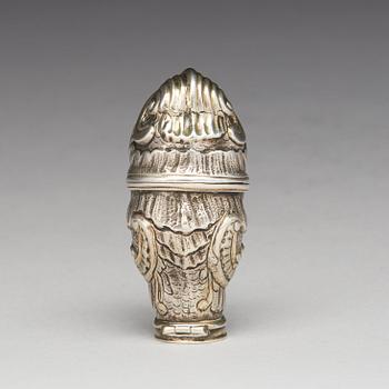 A Rococo, parcel-gilt silver snuff-box, unidentified makers mark, possibly Norway.