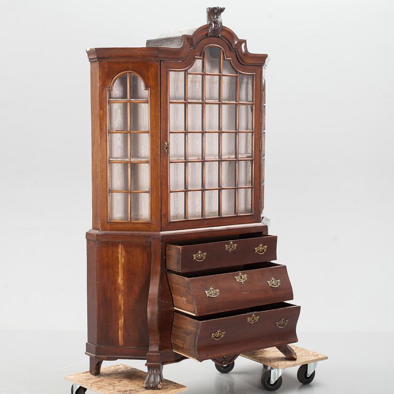 VITRINSKÅP, barockstil, Holland, 1800-tal.