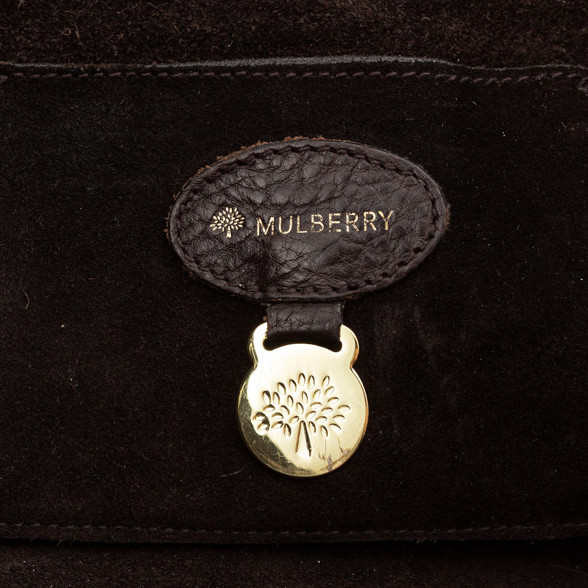 Mulberry, a brown suede 'Bayswater' handbag.