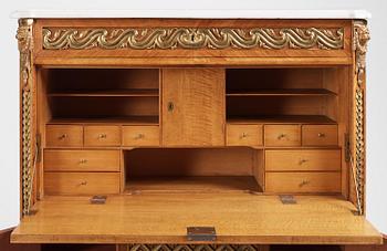 A Gustavian marquetry and ormolu-mounted  secretaire by Gottlieb Iwersson ca 1781 (master in Stockholm 1778-1813)..