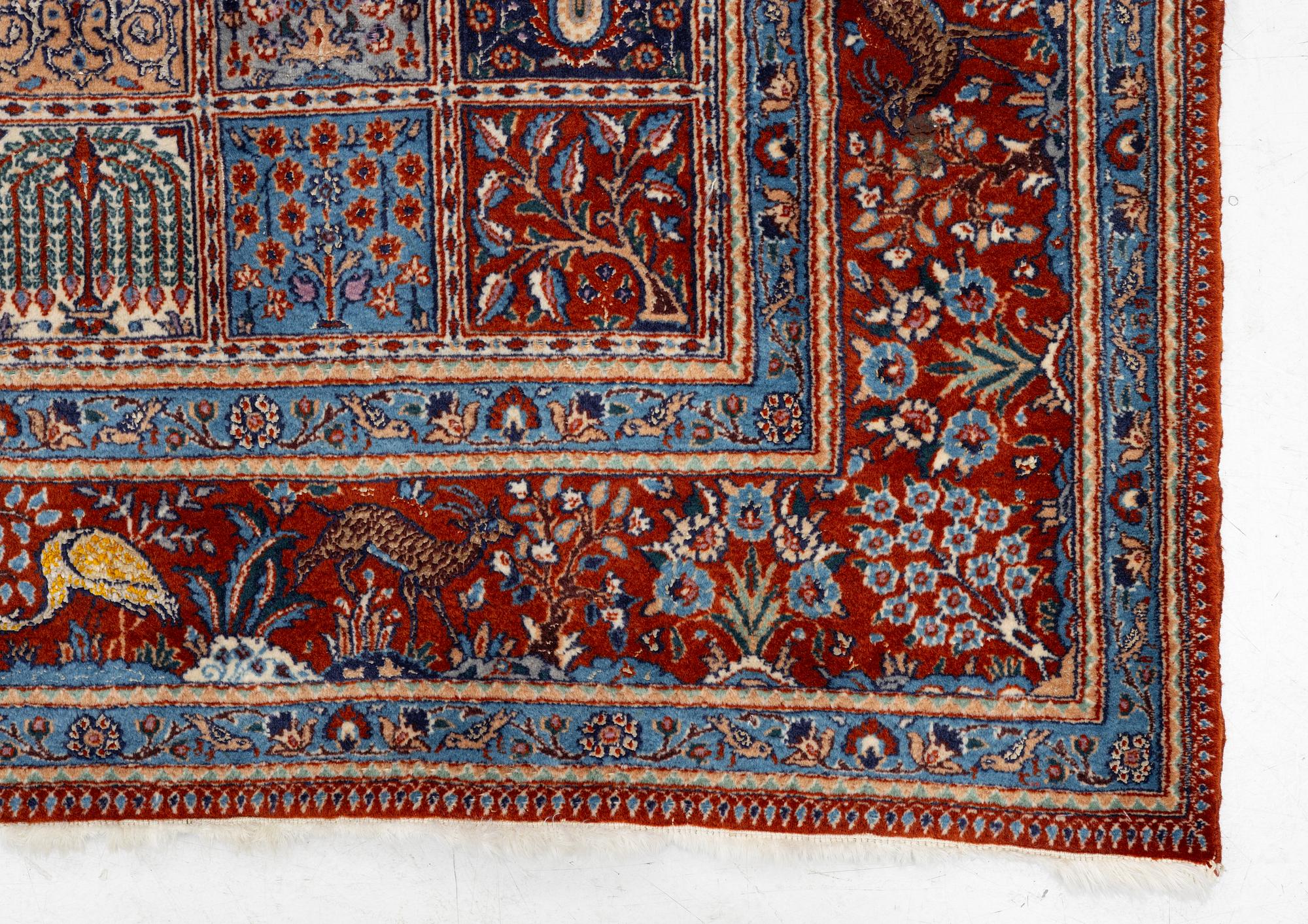Rug, Moud, part silk, approx. 290 x 195 cm.