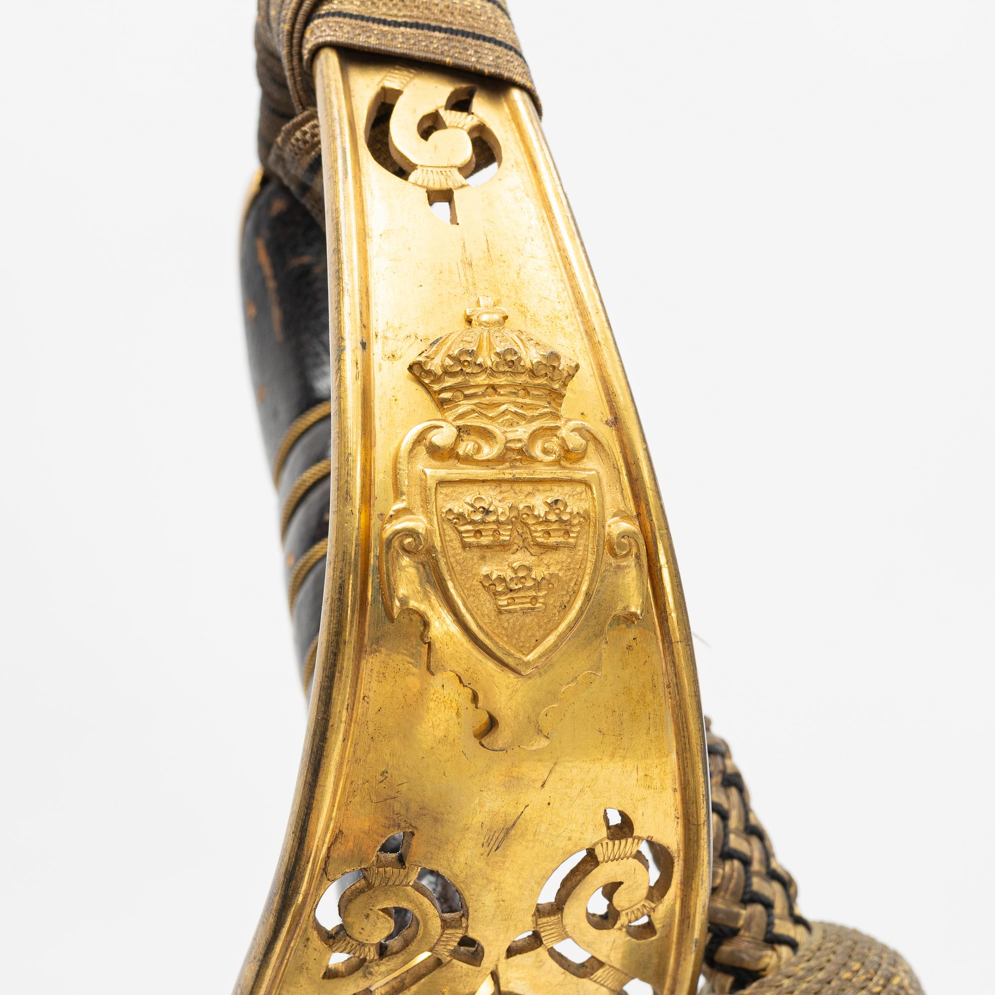 Sabel svensk, m/1893 för kavalleriofficer, med balja.