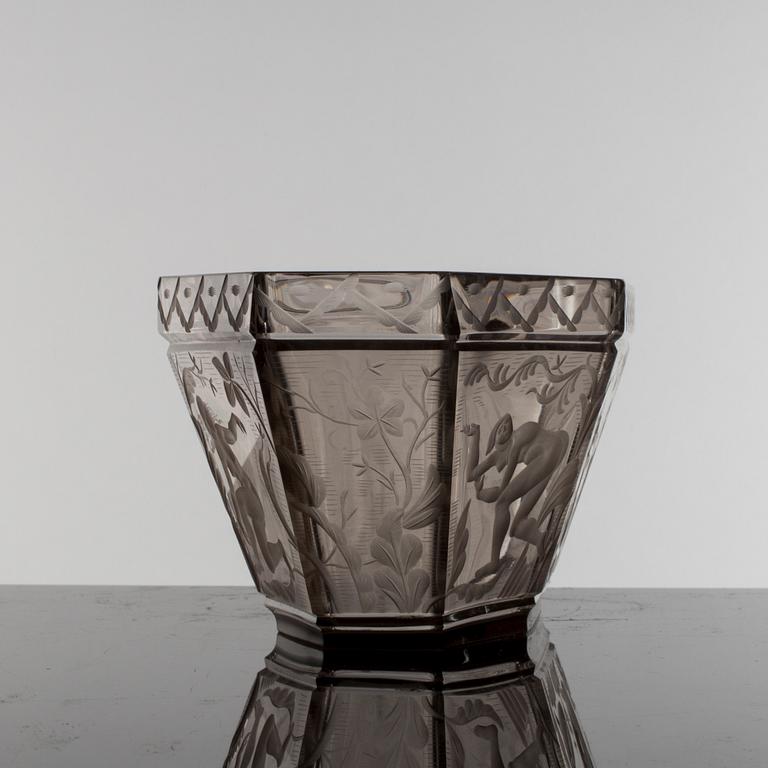 SIMON GATE, skål, "Paradis", Orrefors, 1929.