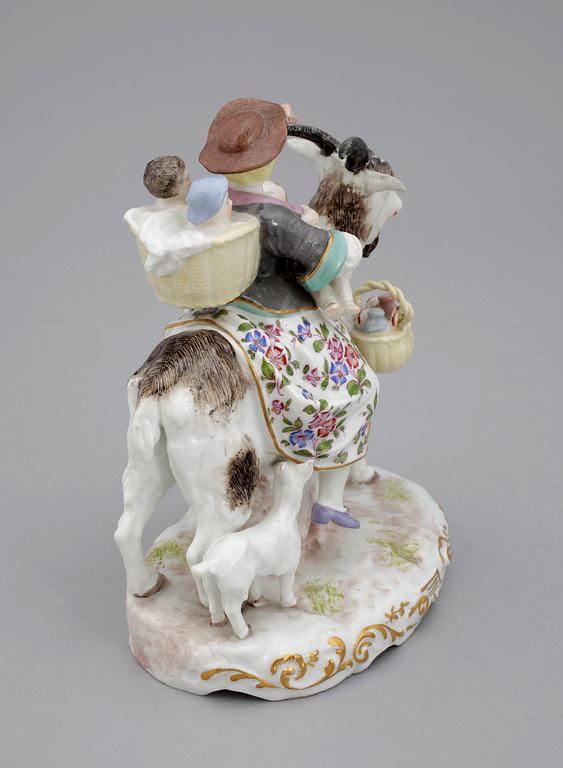 FIGURIN, porslin, Meissenliknande märke, troligen omkring år 1900.