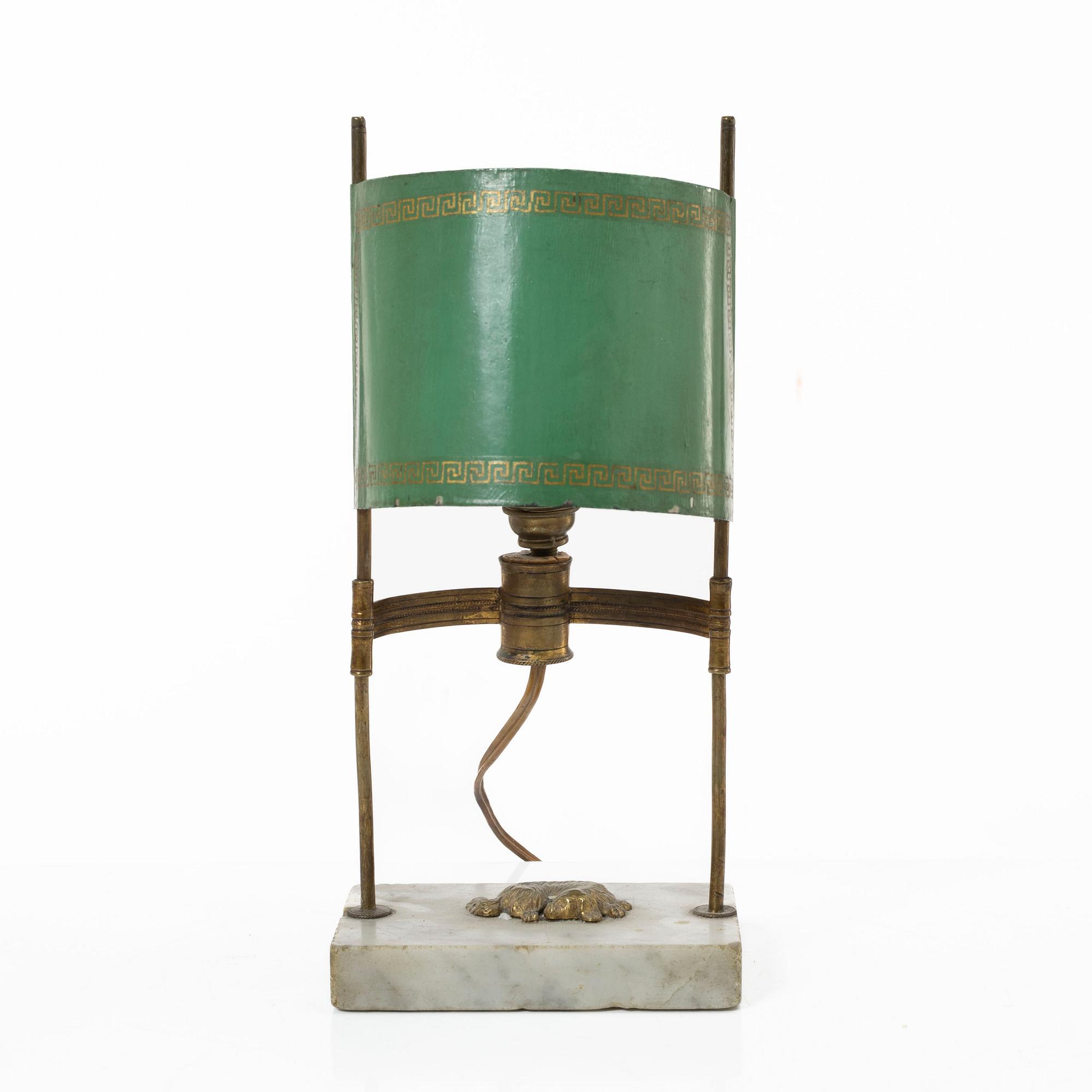 A late Gustavian one-light reading lamp, circa 1800.