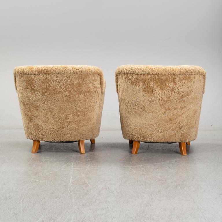 A pair of scandinavian armchairs from the 1930's/40's.