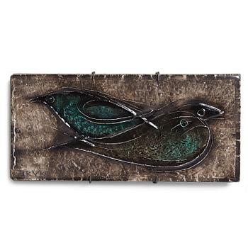 228. A Ryt Bryk stoneware relief, Arabia, Finland 1950's.