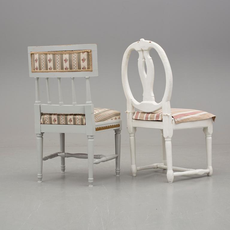 STOLAR, 2 st, gustaviansk samt gustaviansk stil, 1700- samt 1900-tal.