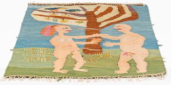 Lena Cronqvist, tapestry 'Adam och Eva I, tapestry weave, c. 123 x 97 cm, signed 'LC' and dated 1971.