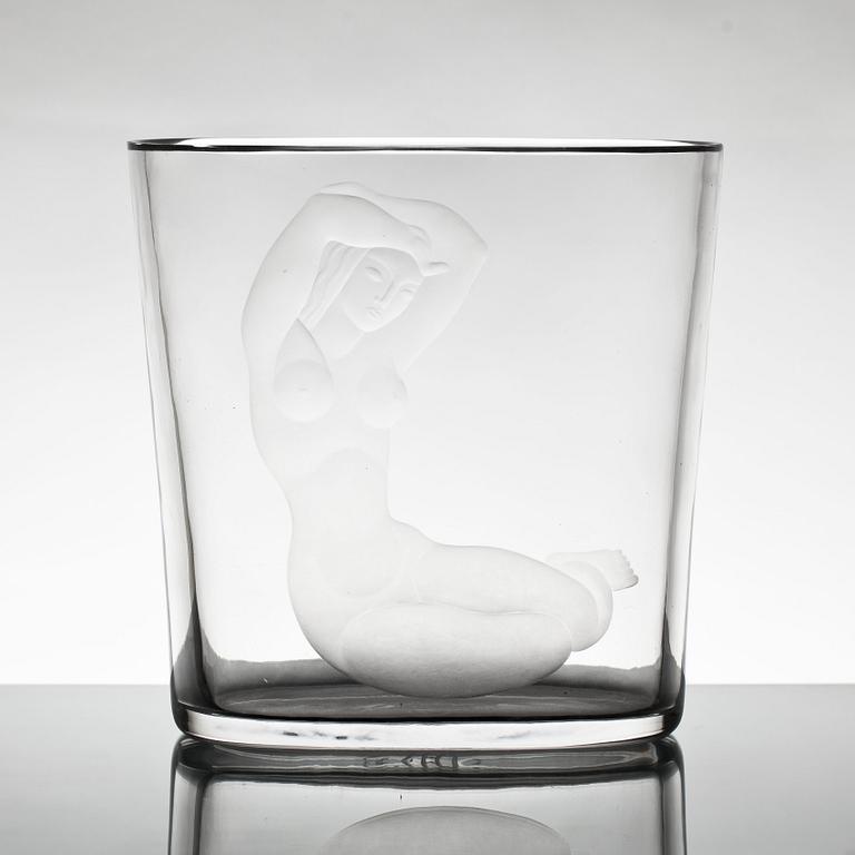VAS glas, Vicke Lindstrand, Orrefors, sign.