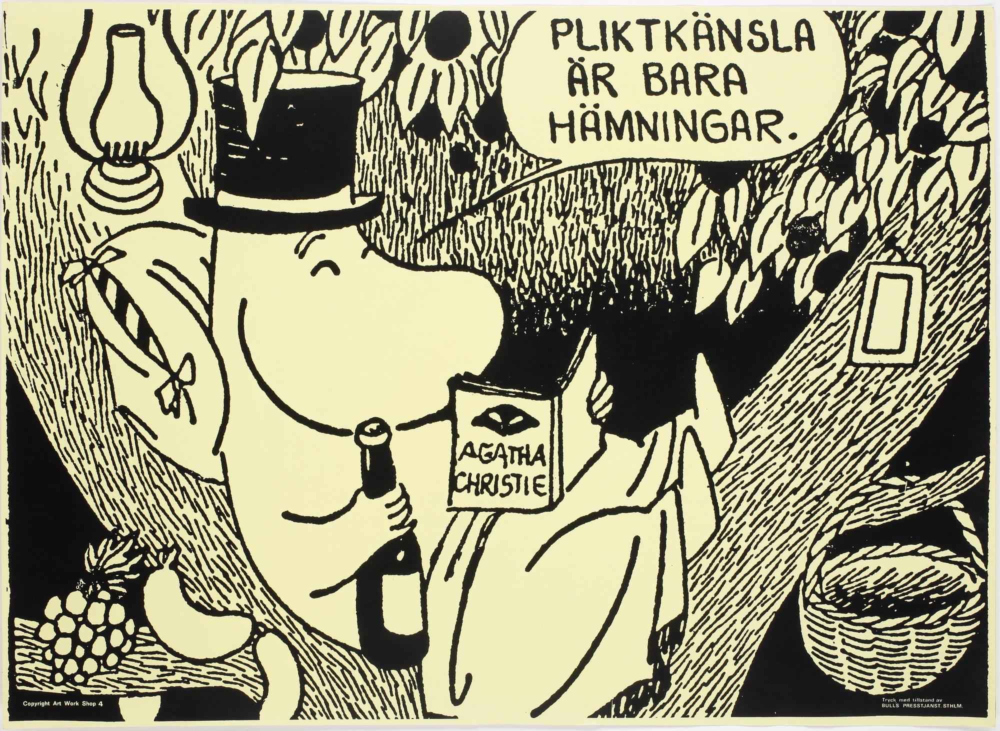 PLANSCHER, 6 st, Tove Jansson, Bulls Presstjänst, Stockholm, 1960-tal.