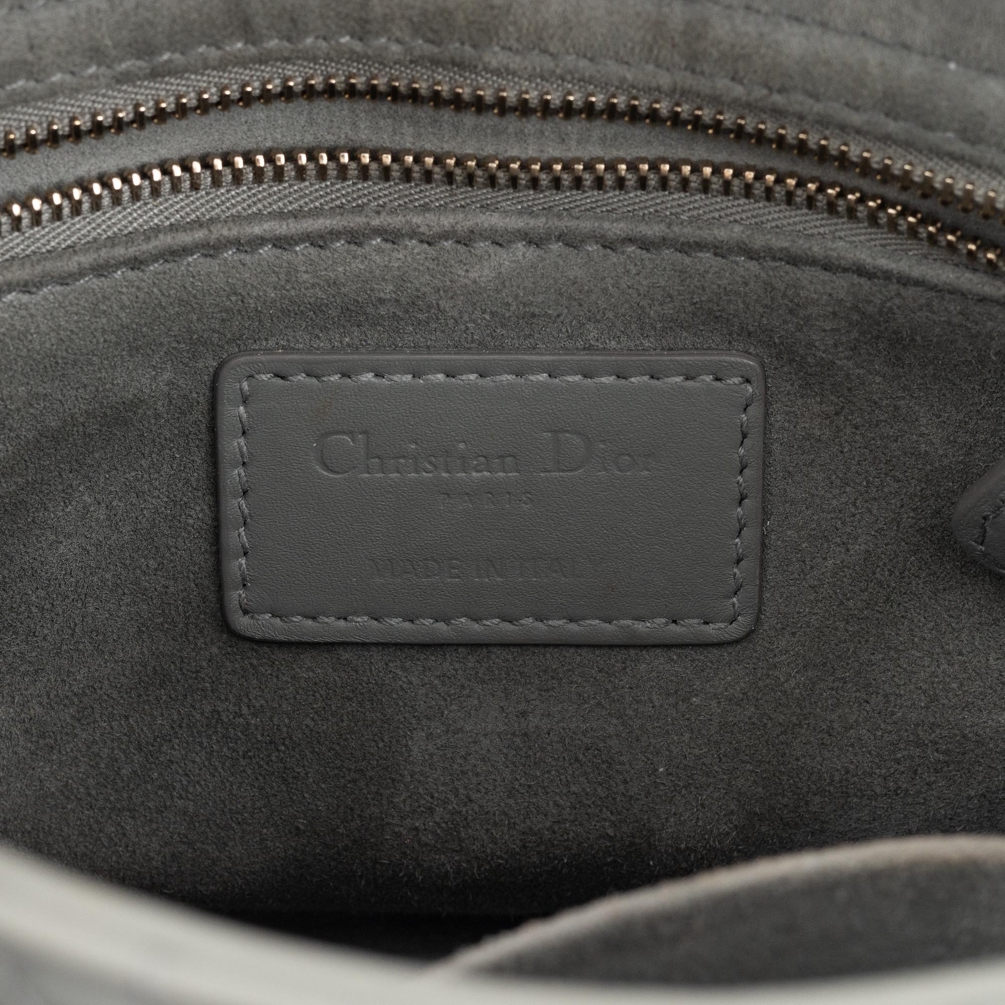 Christian Dior, A Ultramatte Gray Stone Cannage Calfskin 'Lady Dior my ABCDIOR bag'.