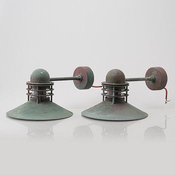 Alfred Homann & Ole Kjear, a pair of "Nyhavn" wall lights, Louis Poulsen, Denmark.