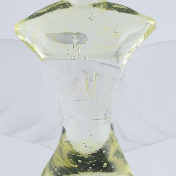 Kjell Engman, a 'Maidenhood Yellow' glass sculpture, signed, limited edition of 100, Kosta Boda.