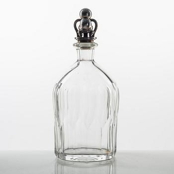 Harald Nielsen, a decanter with a silver stopper, model 797, Georg Jensen, Copenhagen, post 1945.