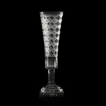 796. A set of eight engraved and cut champagne flutes, early 19th Century.