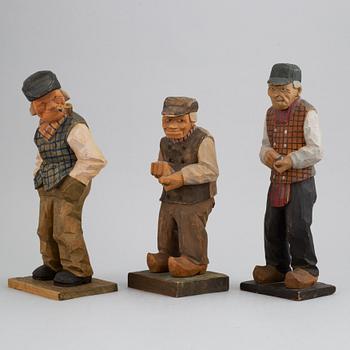 HERMAN ROSELL, sculptures, wood, 3, signed and dated 1927, 1930, 1934.