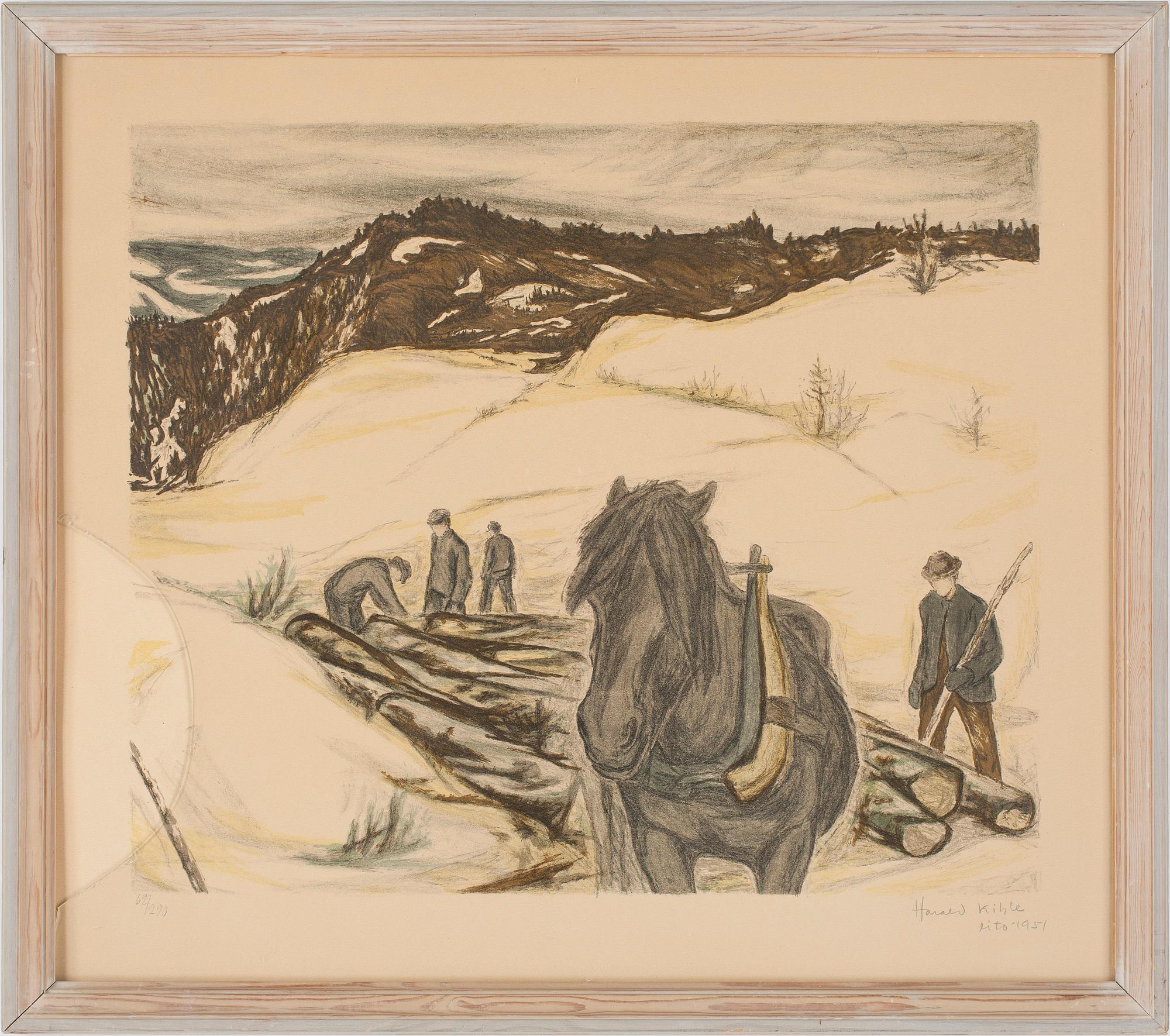 HARALD KIHLE, litografi, sign o dat 1951.