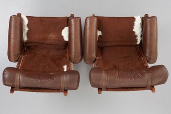 A pair of Scandinavian easy chairs, 1960s.