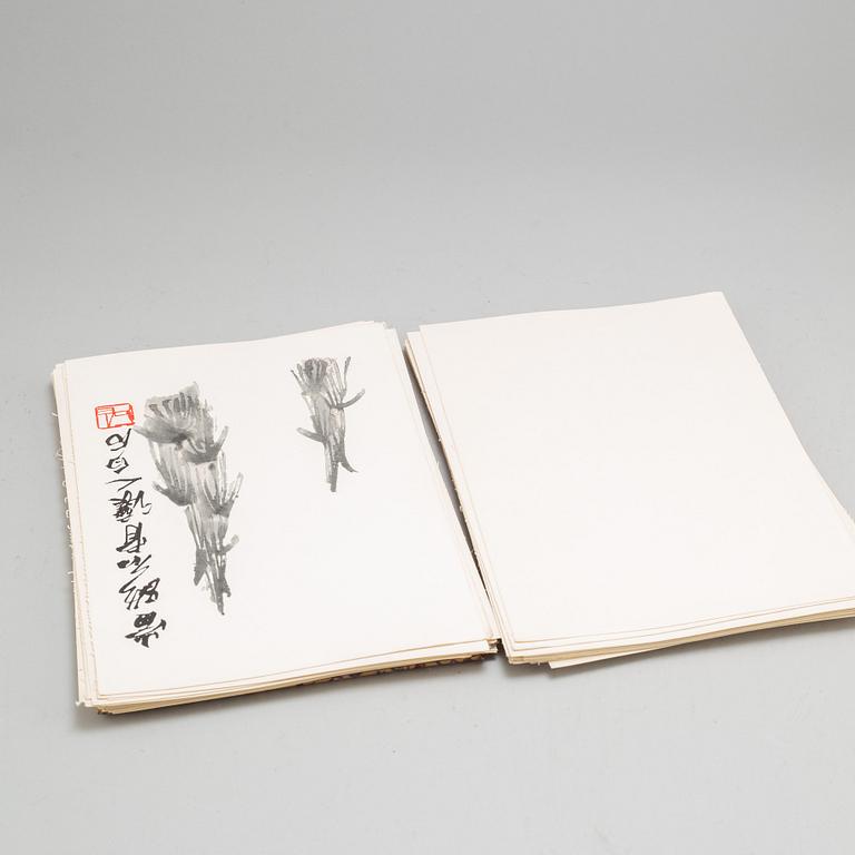 Book with 21 woodcuts in colours, 'Qi Baishi hua ji', published by Rong Bao Zhai xin ji, Beijing 1952.