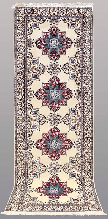 A RUNNER, Nain part silk , so called 9LAA, 300 x 99 cm.