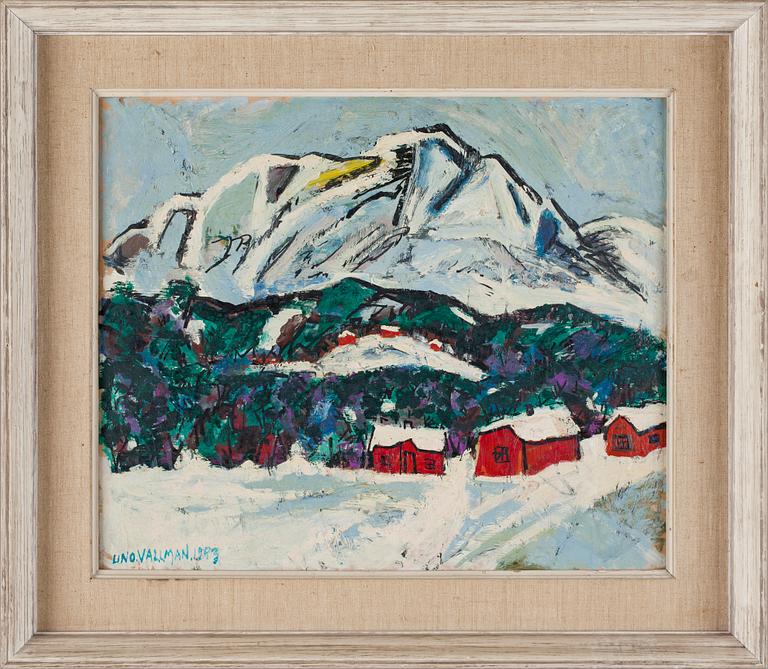 UNO VALLMAN, olja på pannå. Sign o dat 1953.