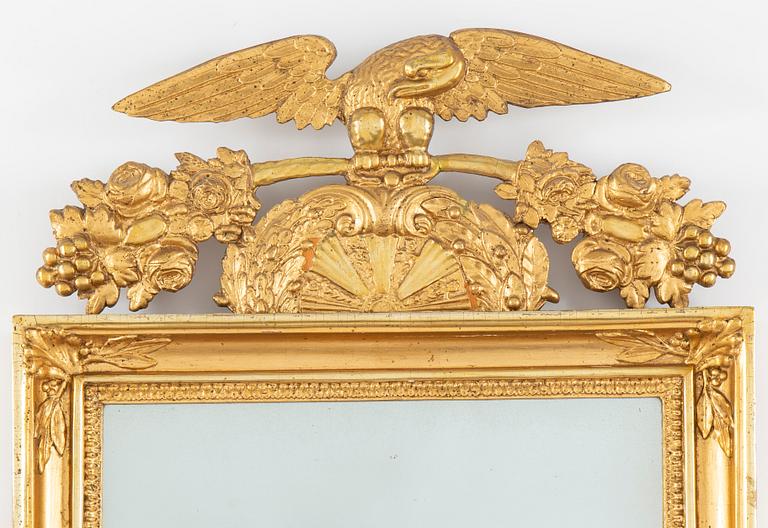 A pair of two-light mirror girandoles, Swedish, first half of the 19th ct.