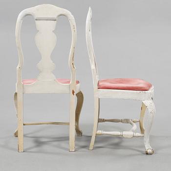 STOLAR, ett par, rokokostil, 1800-tal.