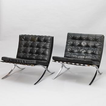 LUDWIG MIES VAN DER ROHE,  a pair of 1965 'Barcelona' easy chairs for Knoll.