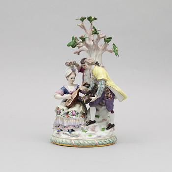 FIGURIN, porslin. Meissenliknande märke, 1900-tal.