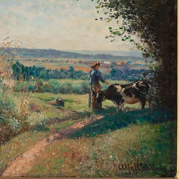 Alfred Wahlberg, French landscape from Auvers-sur-Oise.