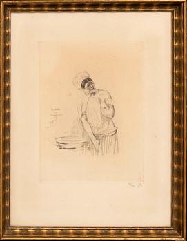 Felicien Rops, mjukgrundsetsning, monograms signerad, 20/100.