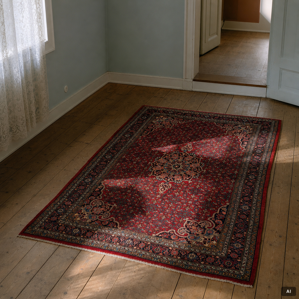 An old Bidjar rug, c. 225 x 143 cm.