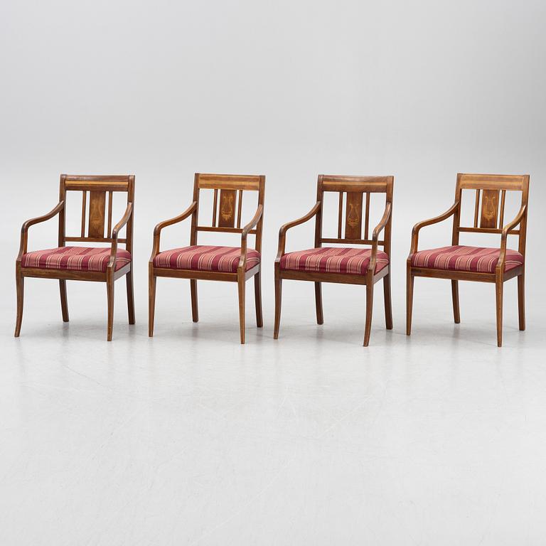 A set of four armchairs,  first half of the 20th century.